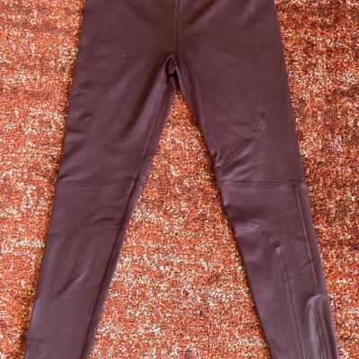 David Lerner Seamed Women’s Brown Metallic Leggings Size Large L  Zip Ankles